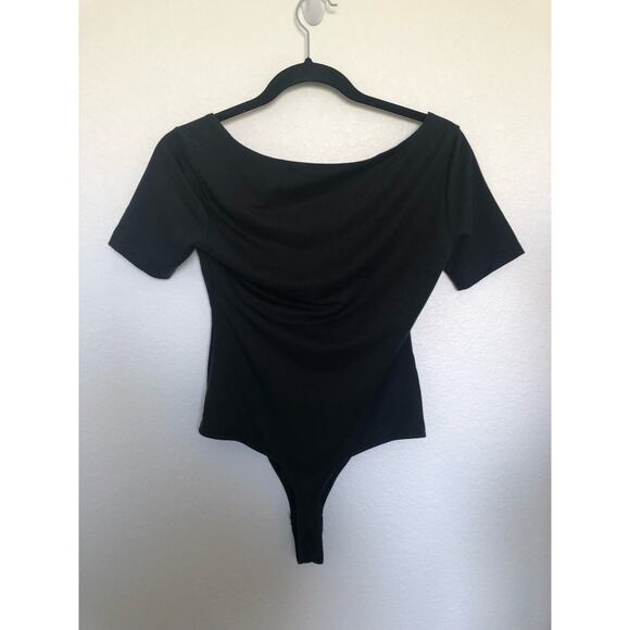 RE/DONE 80s Black Square Neck Bodysuit -S - Picture 3 of 5